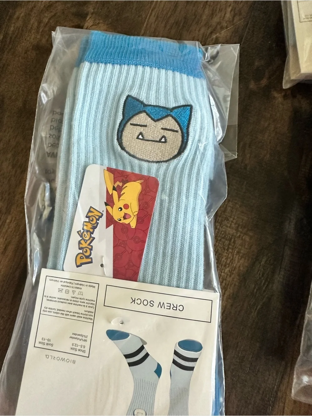 NWT Bioworld Pokemon Light Blue Crew Socks - Sock Size 10-13